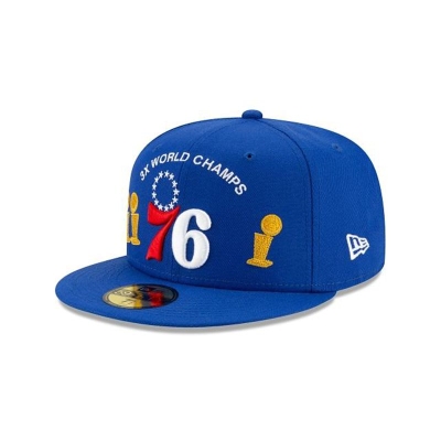 Philadelphia 76ers Gorra | New Era NBA Championship Trophy 59fifty Fitted Cap Mexico - Azules